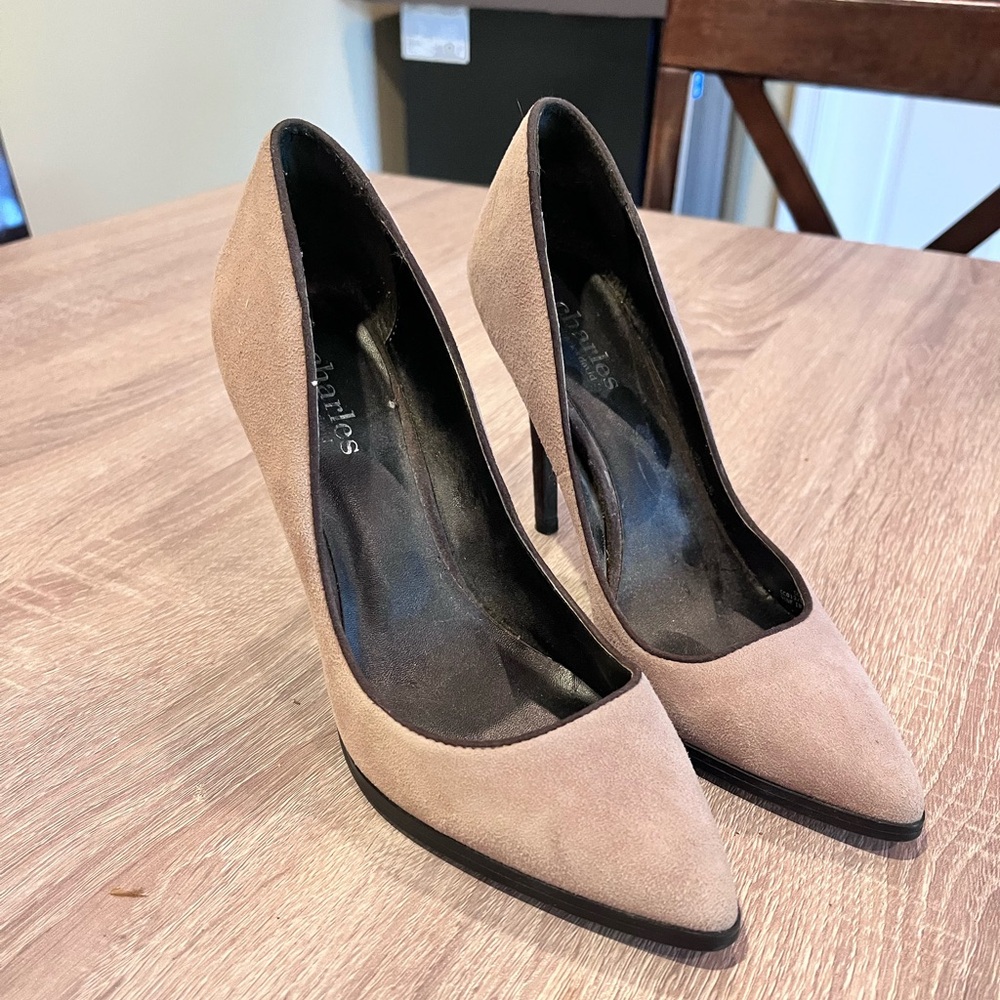Charles by Charles David gray suede heels; size 6